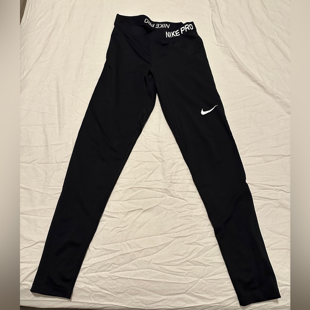 Nike Black Leggings with White Logo